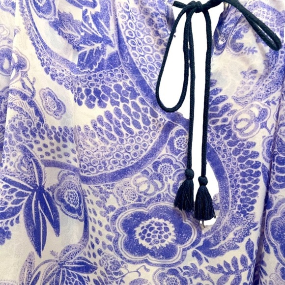 Daisy Fuentes Top Purple and White Size Large - Picture 3 of 6